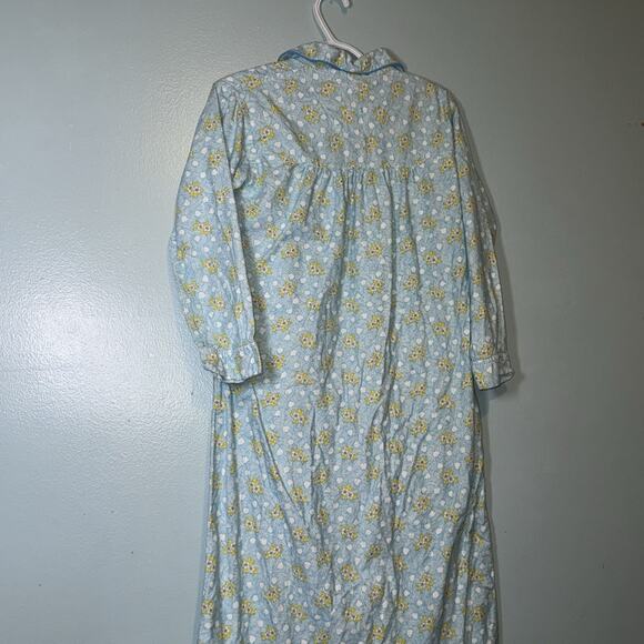 20th Century Wear Flannel Nightgown MED Granny Ruffle Long Sleeve Vintage - Picture 7 of 9